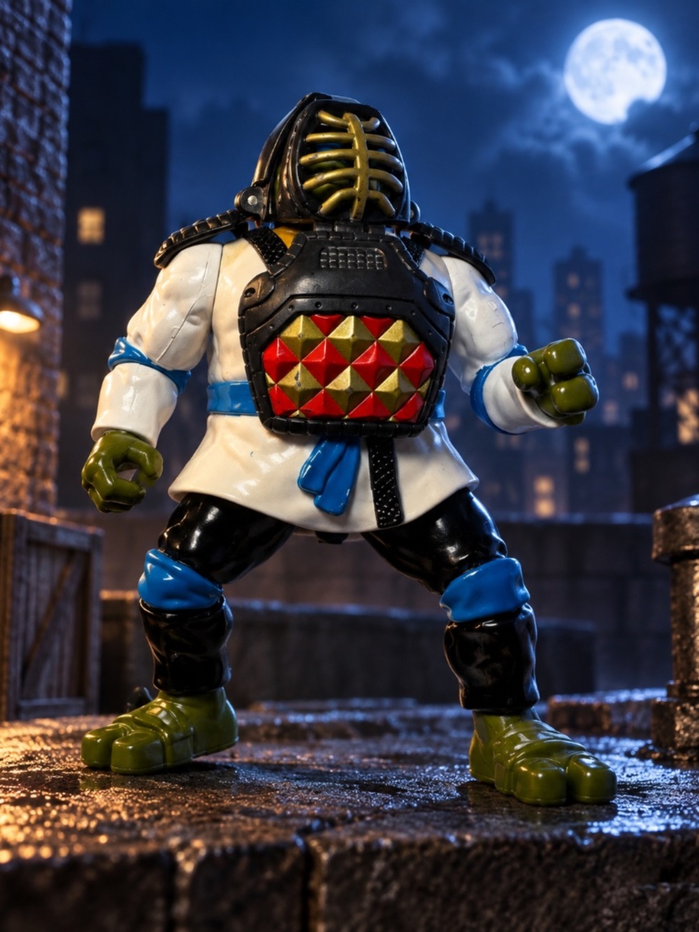 Vintage 1993 TMNT Night Ninja Leonardo Auto Mutations Playmates Figure